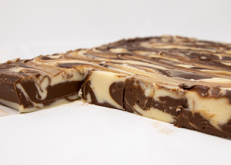 Vanilla Chocolate Swirl Fudge Closeup